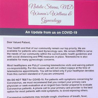 Covid 19 update