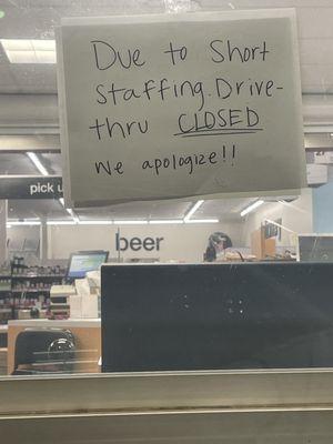 Drive through Pharmacy closure