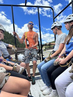 Tim giving us a history lesson on Idaho Springs on the way to the mountain.