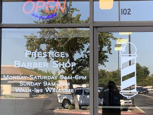 Entrance of Prestige Barbershop