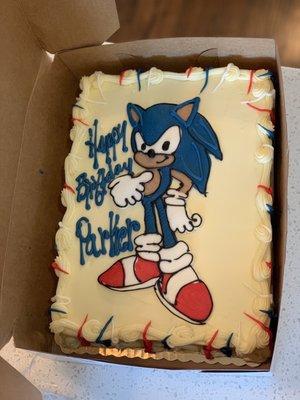 Sonic half sheet cake