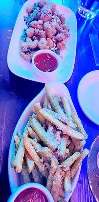 GARLIC PARMESAN FRIES & SWEET CHILI SHRIMP