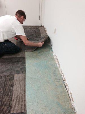 Carpet tile install