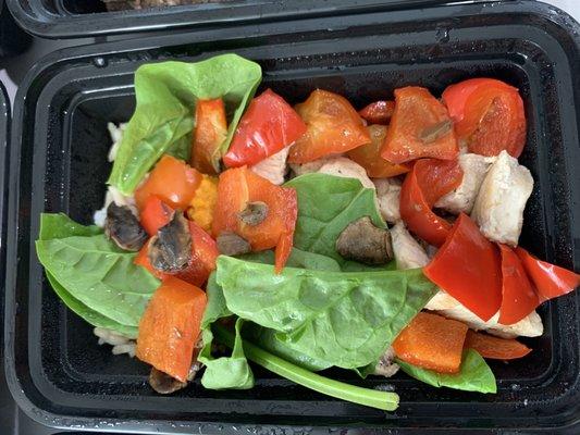 Stay fit meal - chicken brown rice and mixed veggies