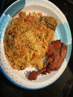 Chicken Biryani and chicken Tandoori Chicken