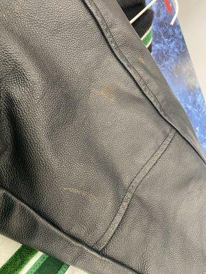 Stains on leather sleeves