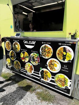 Truck with menu