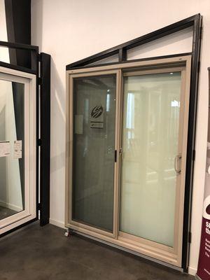 Showroom Sliding Door
 Simonton Pro Finish Contractor - Driftwood