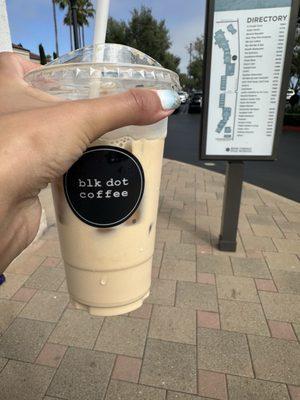 Sugar free caramel iced latte with whole milk