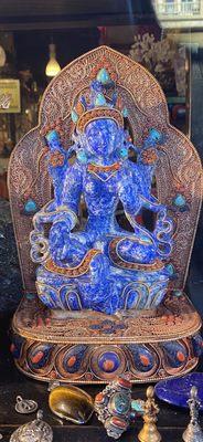 Sacred sculptural object carved from Precious blue Lapis. Meditating on this everyday has profoundly changed my life.