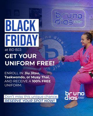 Black Friday Special. Get your uniform for free enrolling this month!!! Don't miss this chance...