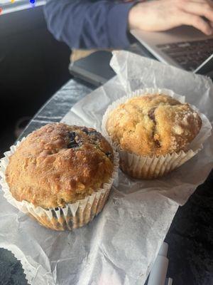 Blueberry muffin and coffee cake