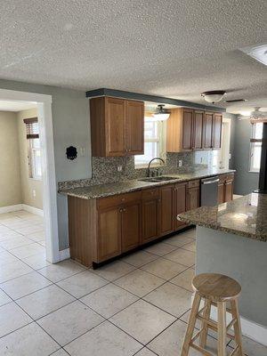 Previous Kitchen with flooding damage.