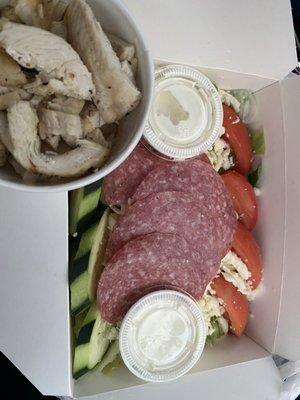 chicken salad (no onions) to-go.  So very tasty!