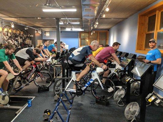 Our brand new state of the art bike room has 24 individual stations