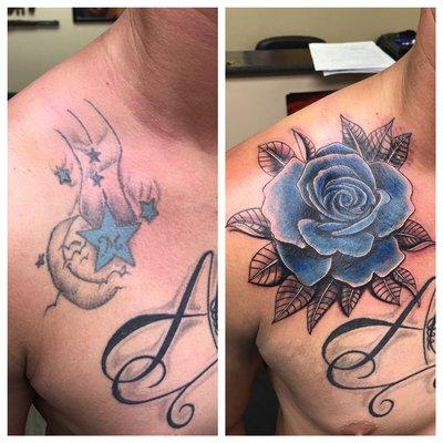 Before and after cover up