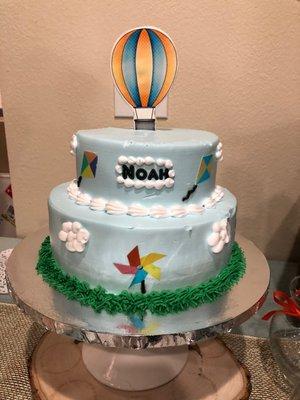 Baby shower cake - Hot Air Balloons.