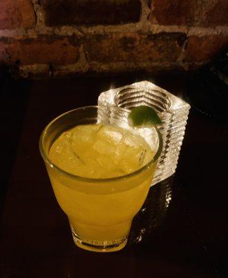 Passion fruit mezcal mule