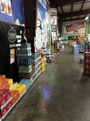 Craft beer section, along the back wall