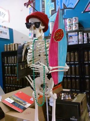 a santa cruz institution for the arts, over 40 years old! so old, this guy's just bones