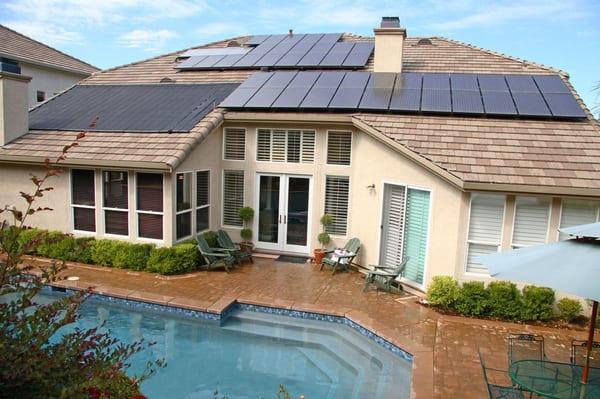 Solar Water Heating, Solar Electric, Solar Pool heating system on Sacramento home