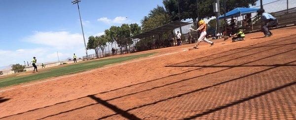 After having gone to Vegas Valley batters box, my son had a lot of hits the next day.