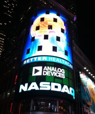 Video Screen for Analog Devices on Nasdaq display