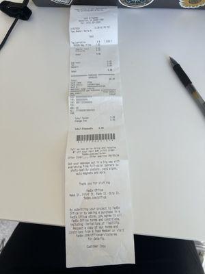 My receipt