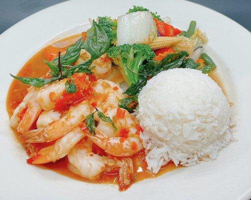 Shrimp Kao Kra Prow (Spicy Basil with Shrimp)