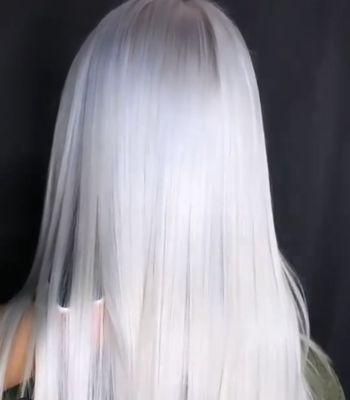 Icy white platinum blonde