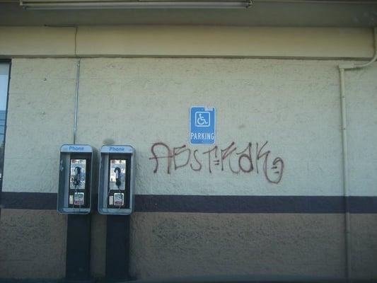 Payphones at Circle K~~~Gonna be hard to keep the graffiti away...Noticed alot of new tags in the area