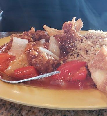 Wife`s plate, sweet & sour pork.