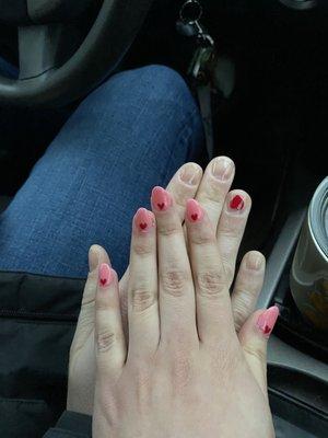 Matching manicures with my boyfriend, so cute!