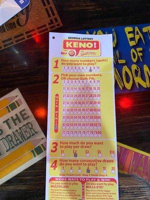 Loosing Keno ticket