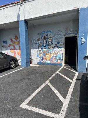 Entrance from parking area to the food counter and market.