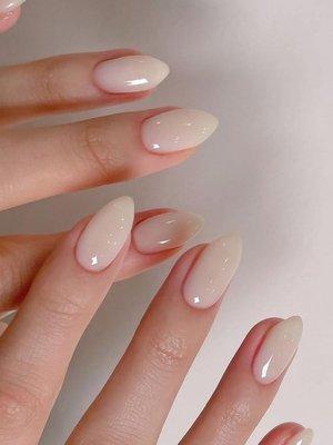 Russian manicure with Hard gel on real nails