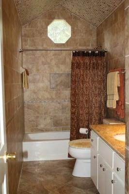 Tiled Walls, Stone Mosaic Celing, Granite Counter Top