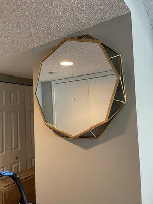 After wall mirror was hung.