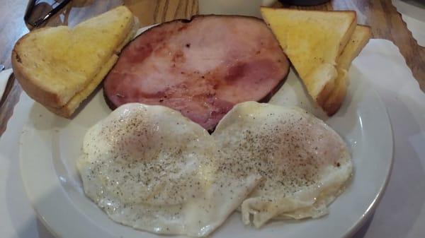 Basic ham, eggs and toast. ..