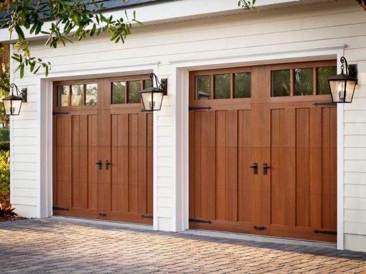 New styles of wood design garage doors