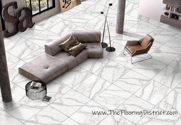 Statuario Venato Porcelain Sizes 24x24, 24x48  The Flooring District | 7709 Anderson Rd, Tampa, Fl 33634 T: 813-515-5900