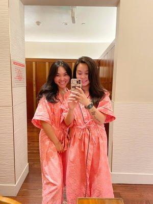 Calm atmosphere w/ cute pink robes