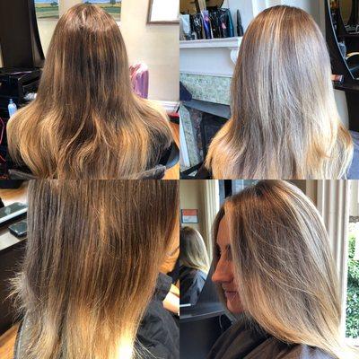 I love when my clients feel amazing after my service. This was a transformation from brassy ombré to natural/sandy balayage.