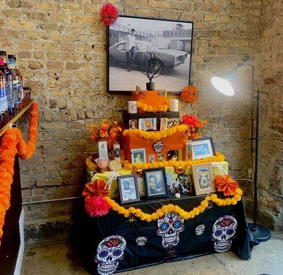 Altar for día de los muertos done beautifully!