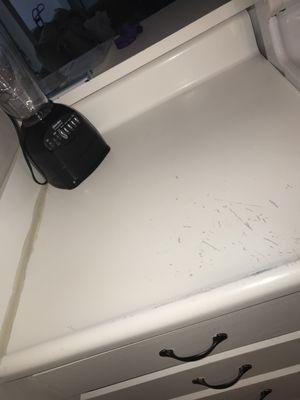 Dirty stained kitchen counter