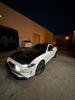 Ford Mustang with new tires