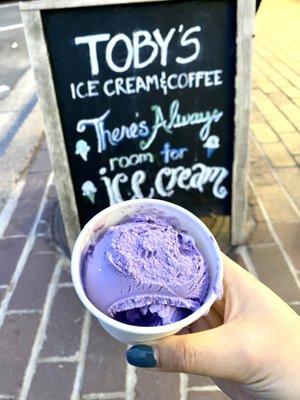 Ube ice cream - small scoop!