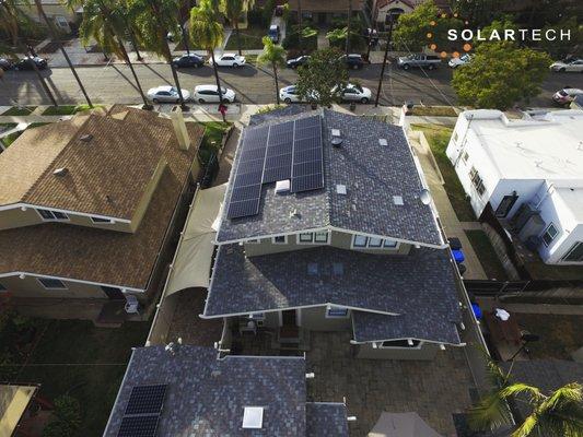 20 Panel Solar System Installation on Historical House in South Park, San Diego.