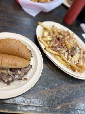 Bacon cheeseburger and Bacon Cheese Fries