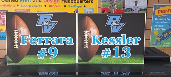 Let us print your sports players outdoor yard signs! We can custom design one for you!